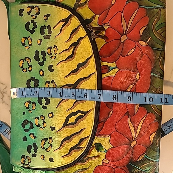 Anuschka Vibrant Hand-painted Leather Crossbody Bag Art-to-wear Boho Unique - Picture 14 of 16
